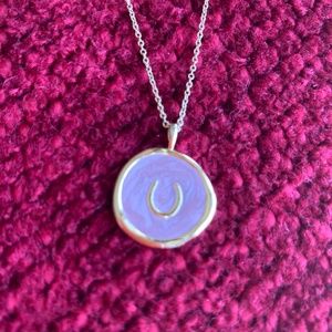 Gorjana Horseshoe Coin Pendant Necklace Rose Gold